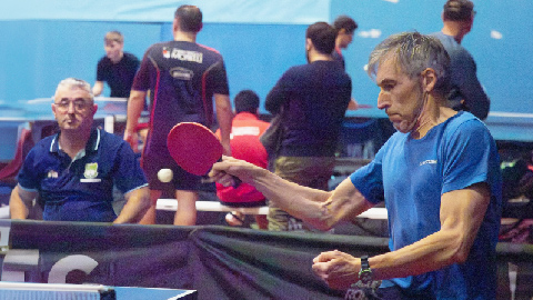 Image of Franco Vigano playing table tennis